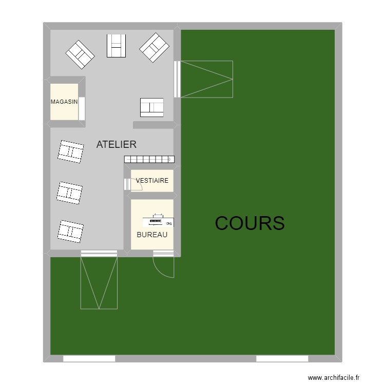 GGE . Plan de 5 pièces et 129 m2