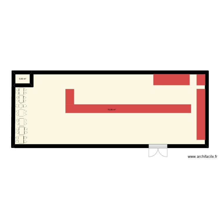 mag sophie. Plan de 2 pièces et 77 m2