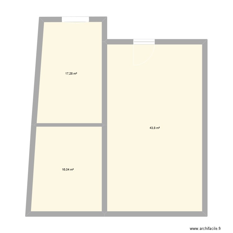 maz . Plan de 3 pièces et 77 m2