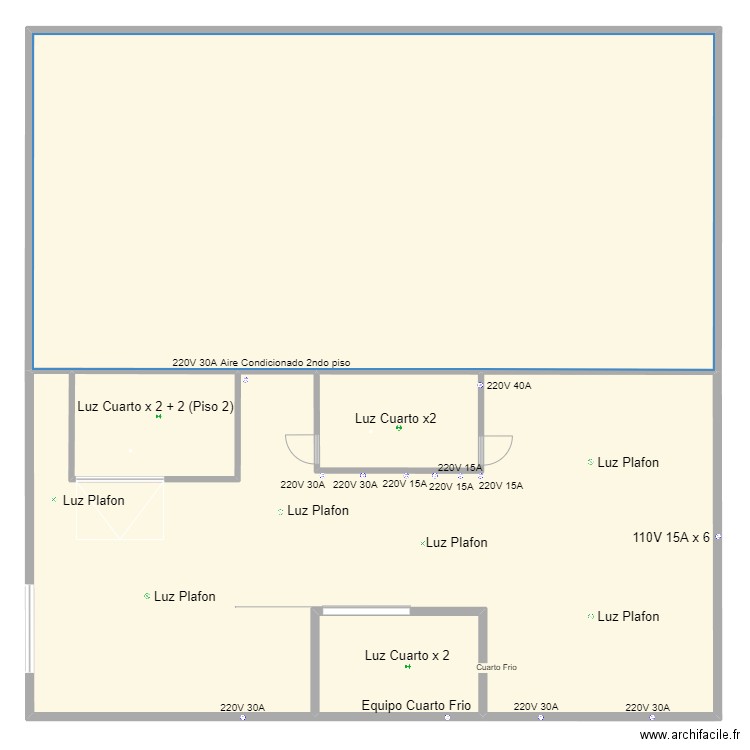 Panaderia Guanuma. Plan de 5 pièces et 535 m2