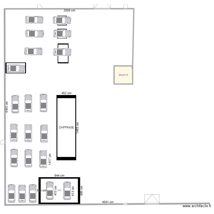 dsp diag. Plan de 1 pièce et 16 m2