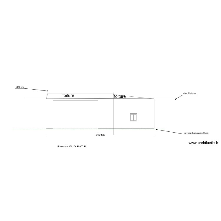 BAT B EXISTANT facade SUD. Plan de 0 pièce et 0 m2