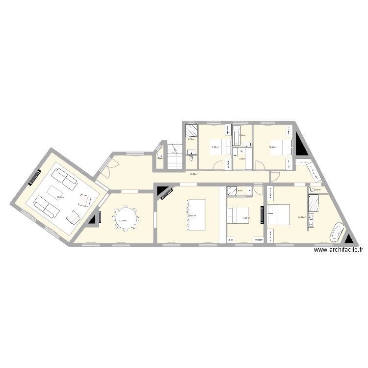 41 KLEBER. Plan de 18 pièces et 200 m2