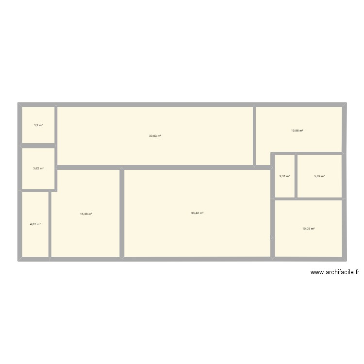 nini. Plan de 10 pièces et 119 m2