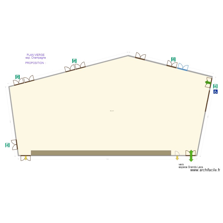 espace champagne vierge. Plan de 1 pièce et 584 m2