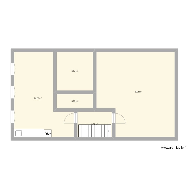 1er la roq. Plan de 5 pièces et 82 m2