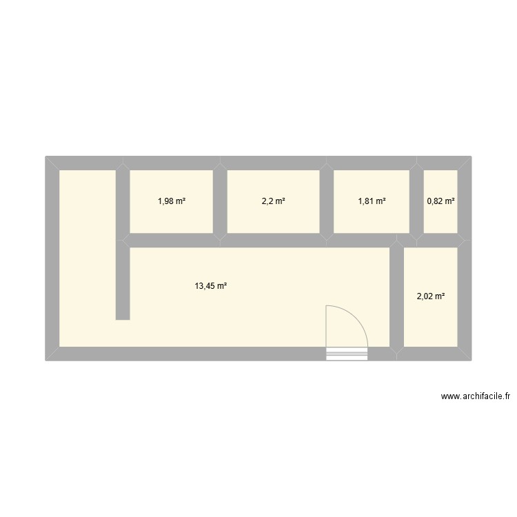 Escota Refectoire. Plan de 6 pièces et 22 m2