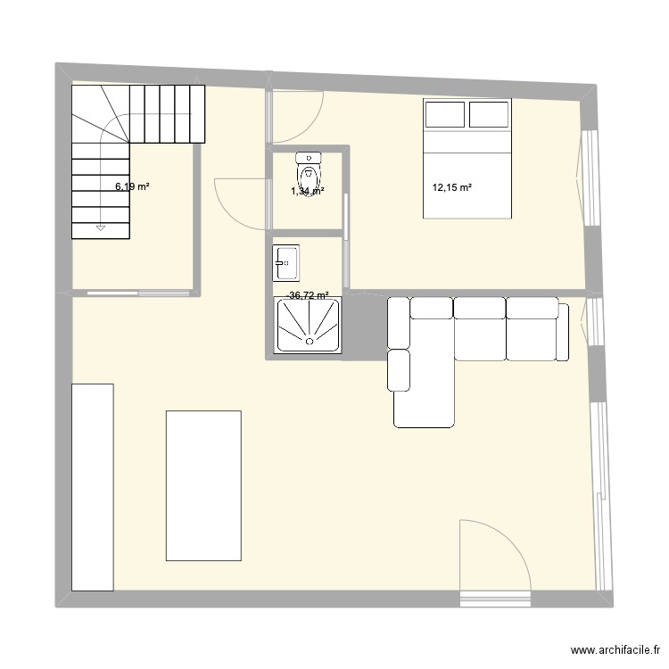 appart theo. Plan de 12 pièces et 84 m2