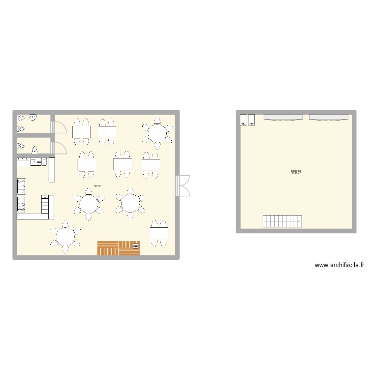 fusion gustative 22. Plan de 2 pièces et 158 m2