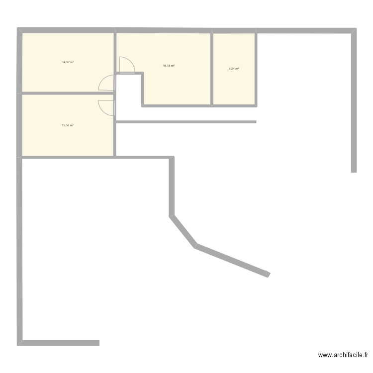 ciré. Plan de 4 pièces et 55 m2