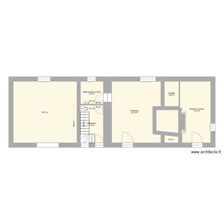 SYBILLIERE GITES Amenagement. Plan de 12 pièces et 181 m2