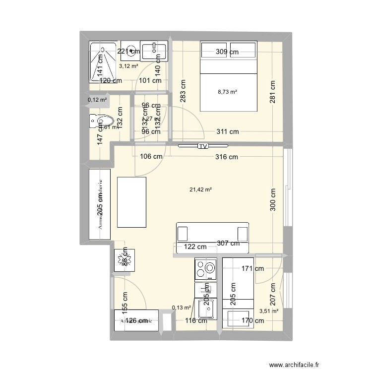 Cavalaire-Renov-20241231. Plan de 8 pièces et 40 m2