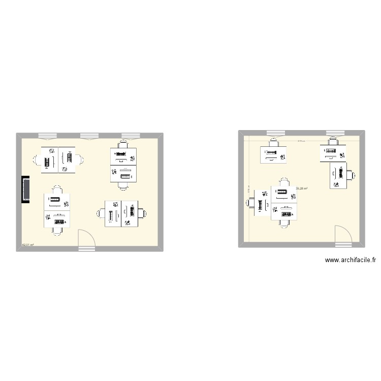 2 Livry. Plan de 2 pièces et 77 m2