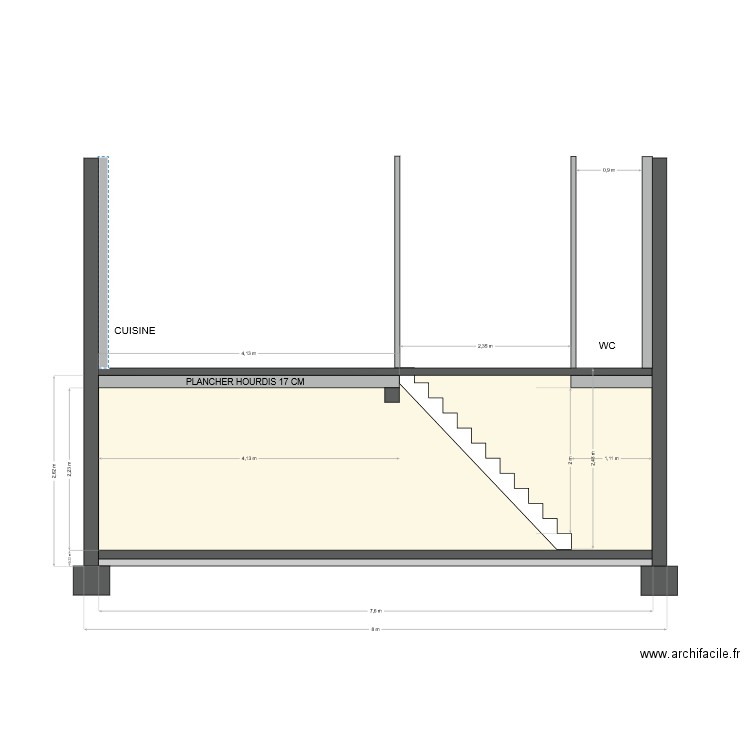 MUR INTERIEUR OUEST SOUS SOL ELECTRIQUE. Plan de 0 pièce et 0 m2