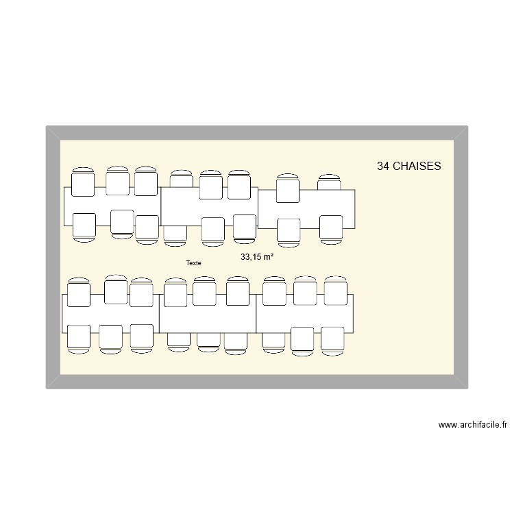 Bapteme v2. Plan de 1 pièce et 33 m2