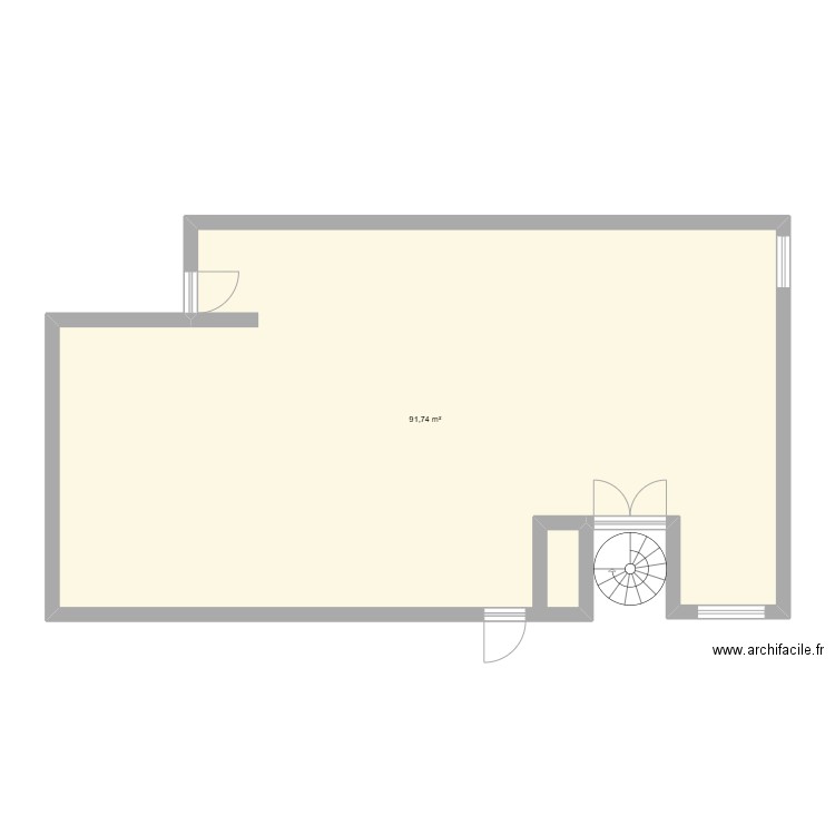 La table d'Alice. Plan de 1 pièce et 92 m2