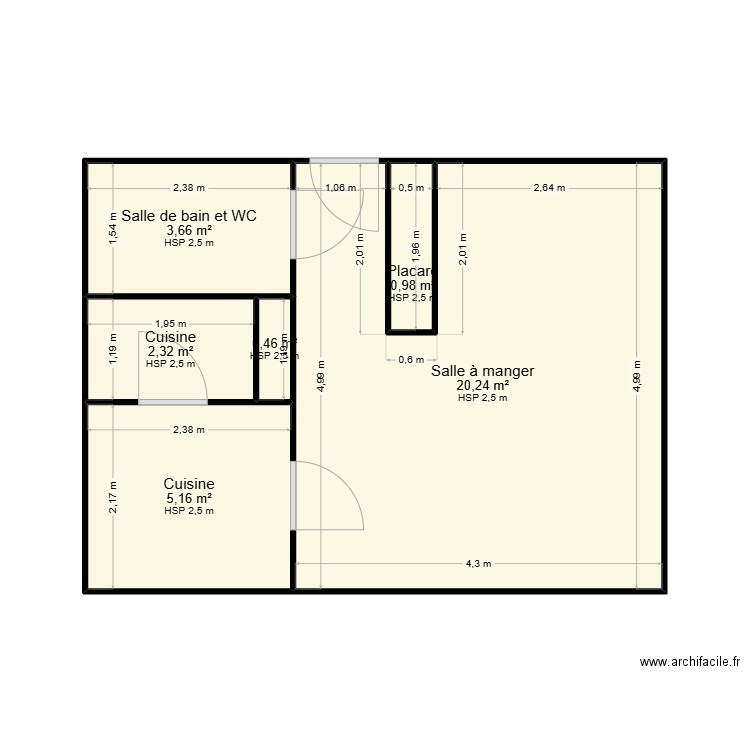 LETRAIT-BIVILLE-15. Plan de 6 pièces et 33 m2