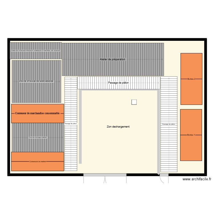 Corque base de vie. Plan de 1 pièce et 348 m2