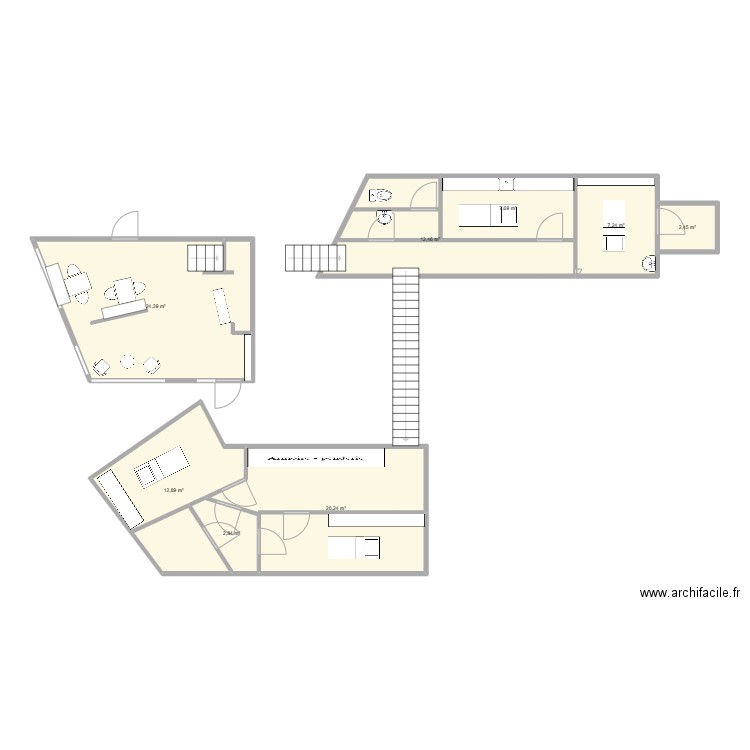 plan espace zen dessin . Plan de 8 pièces et 90 m2