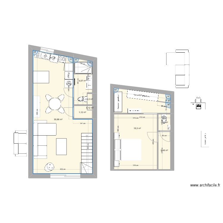 Appart Mauguio final v4. Plan de 8 pièces et 59 m2