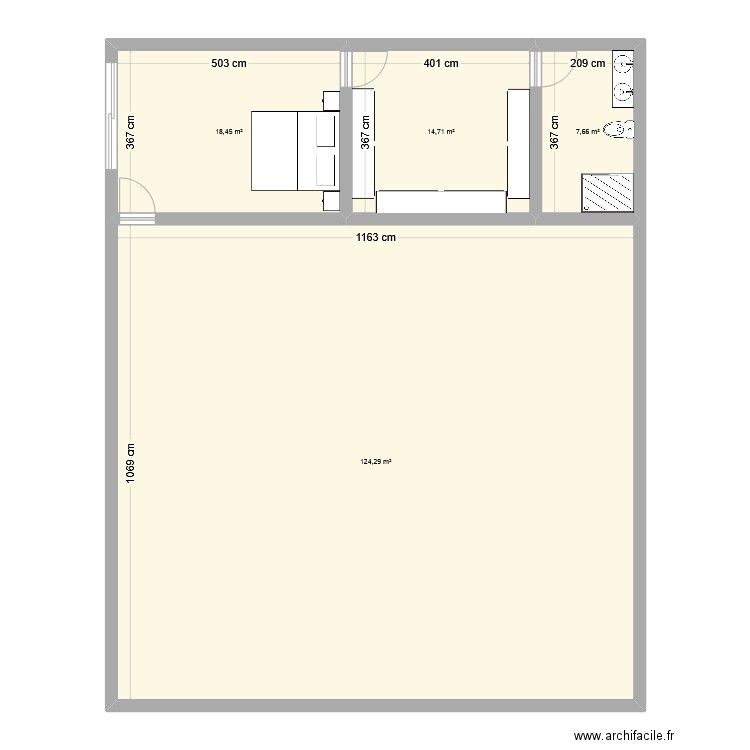 House. Plan de 4 pièces et 165 m2