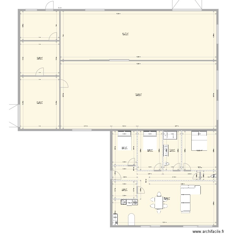 Batiment et logement. Plan de 10 pièces et 334 m2