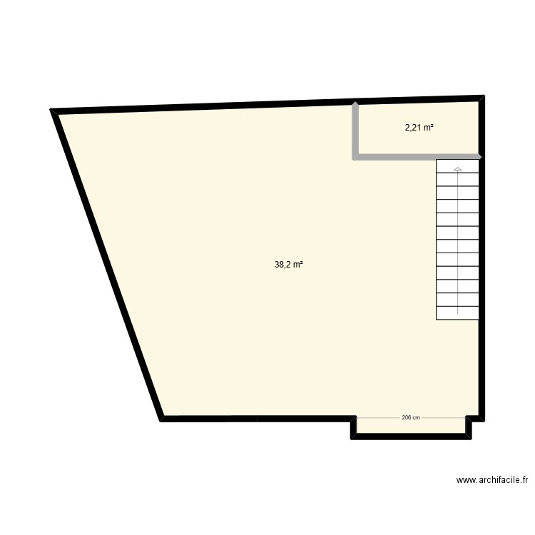 Chez filicien. Plan de 2 pièces et 40 m2