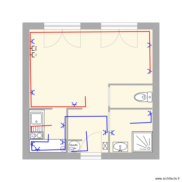 plan antonio ferrara.. Plan de 2 pièces et 22 m2