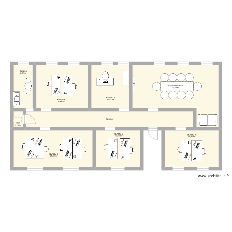 106. Plan de 9 pièces et 134 m2