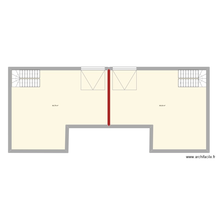 PL2. Plan de 2 pièces et 133 m2