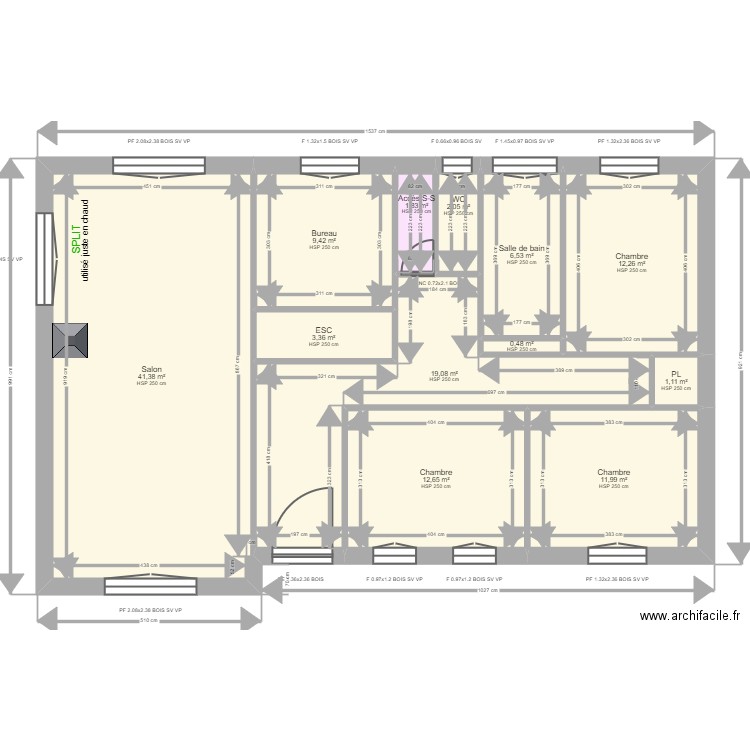 ML24007141 - QUESNOIT. Plan de 21 pièces et 370 m2