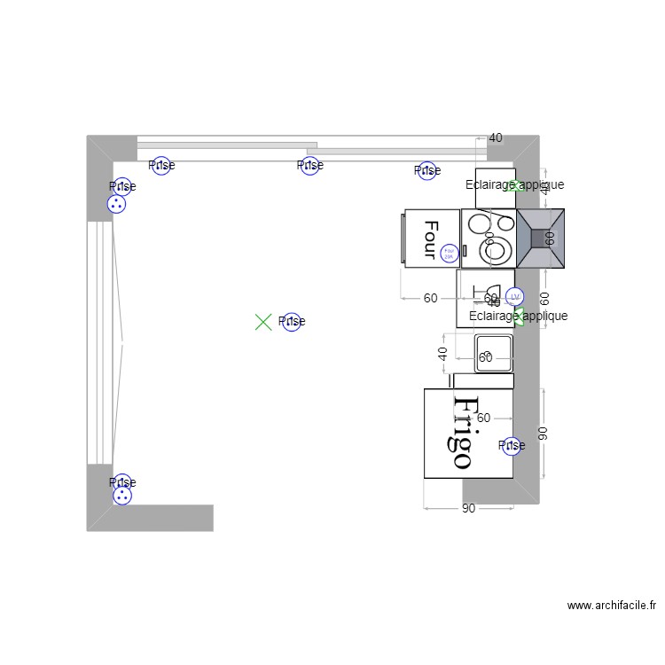 Plan cuisine . Plan de 0 pièce et 0 m2