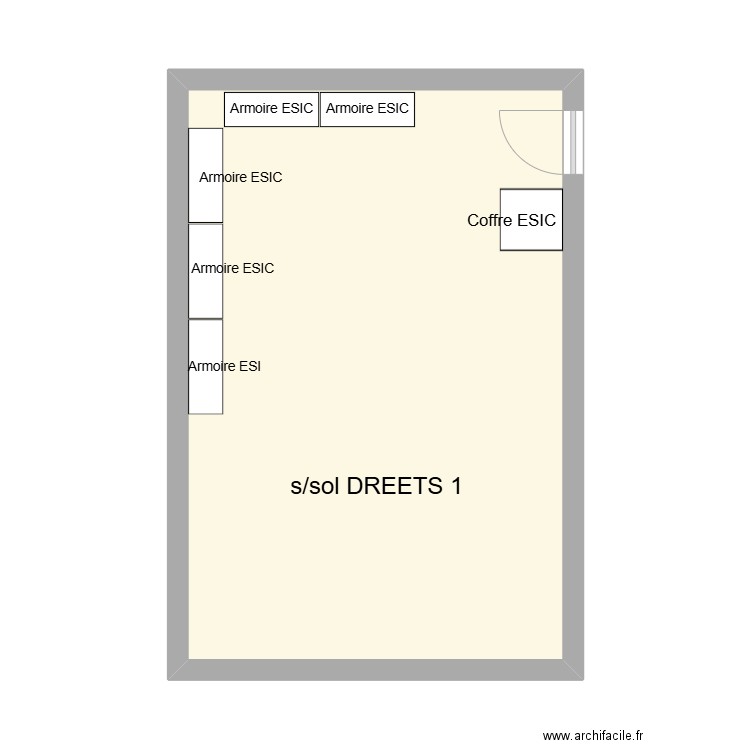 S/sol DREETS 1 ESIC - LOG. Plan de 1 pièce et 34 m2