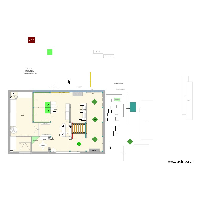 implantation LA SEYNE 2025 davy CAISSE coté. Plan de 5 pièces et 253 m2