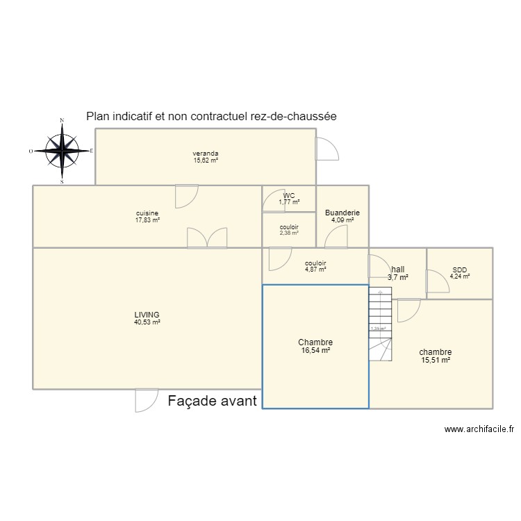 rez nismes. Plan de 12 pièces et 128 m2