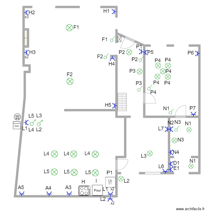 12345678. Plan de 1 pièce et 1 m2