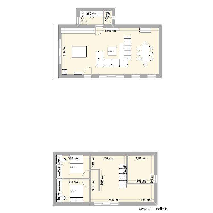 L'eau-Verne-natte. Plan de 10 pièces et 112 m2