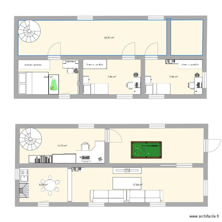 maison conteneure. Plan de 8 pièces et 98 m2