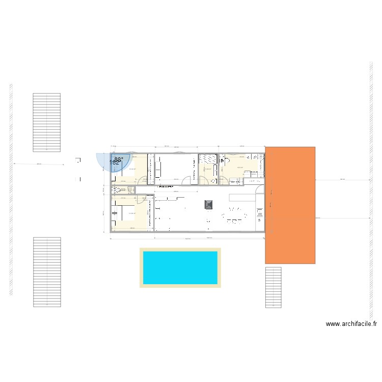 st hila. Plan de 5 pièces et 41 m2