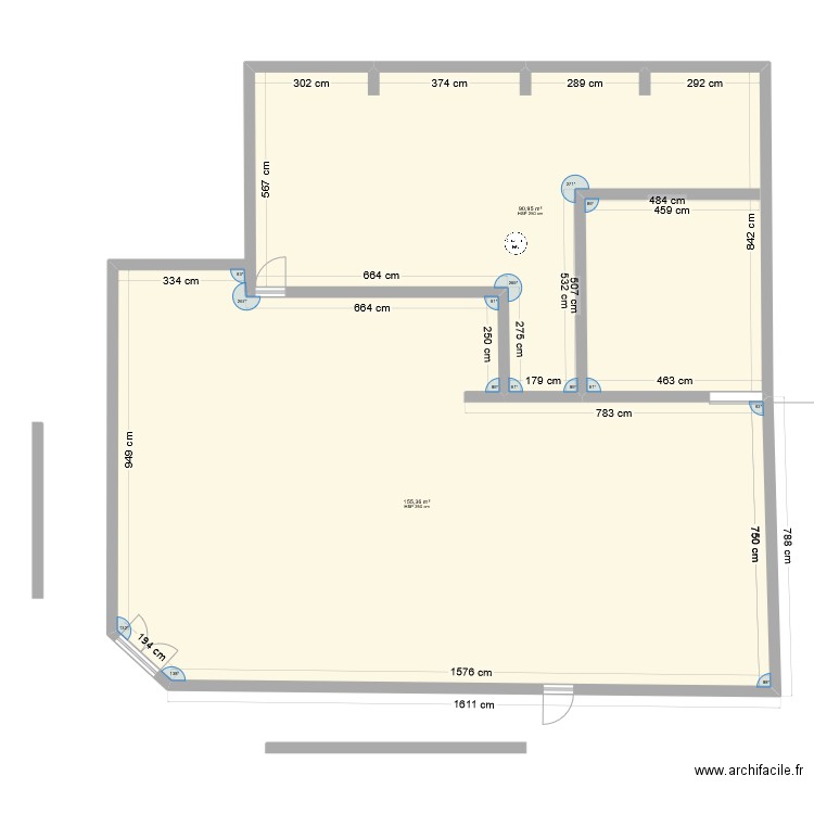 le comptoir saint André . Plan de 2 pièces et 246 m2