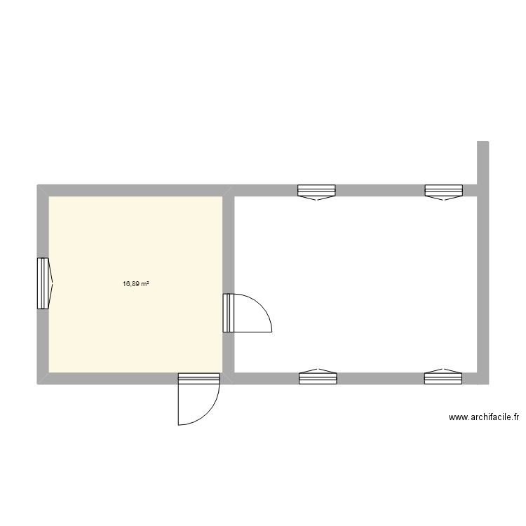 Plan général. Plan de 1 pièce et 17 m2