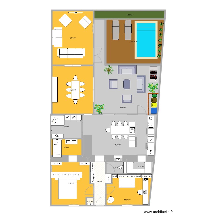 maison V11 réseau. Plan de 14 pièces et 176 m2