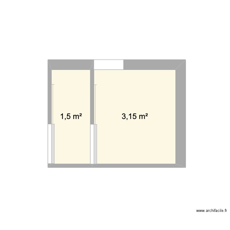 Cellier. Plan de 2 pièces et 5 m2