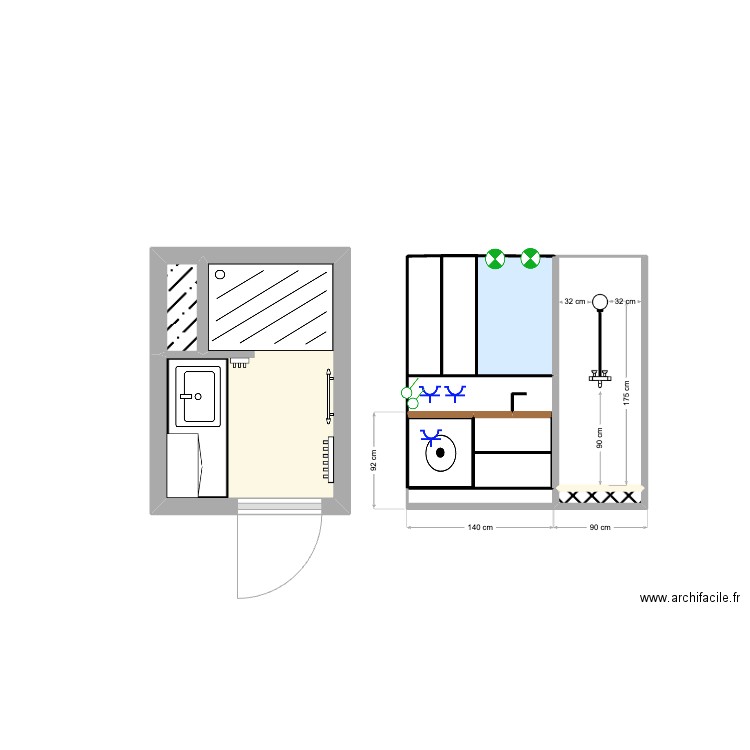 SDB JB. Plan de 10 pièces et 8 m2