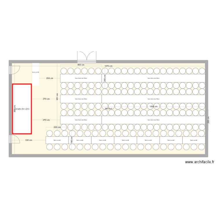 Loto. Plan de 1 pièce et 165 m2