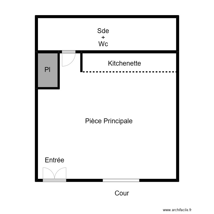 HASSAN .. Plan de 3 pièces et 80 m2