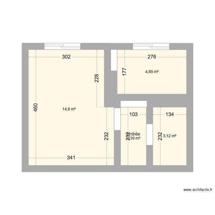 carouge. Plan de 4 pièces et 25 m2