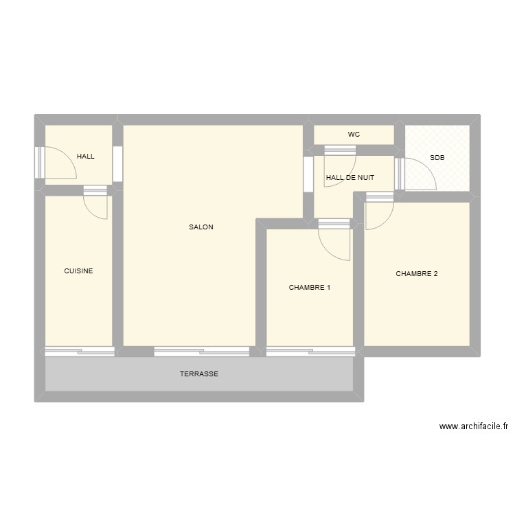 SAULES. Plan de 9 pièces et 60 m2