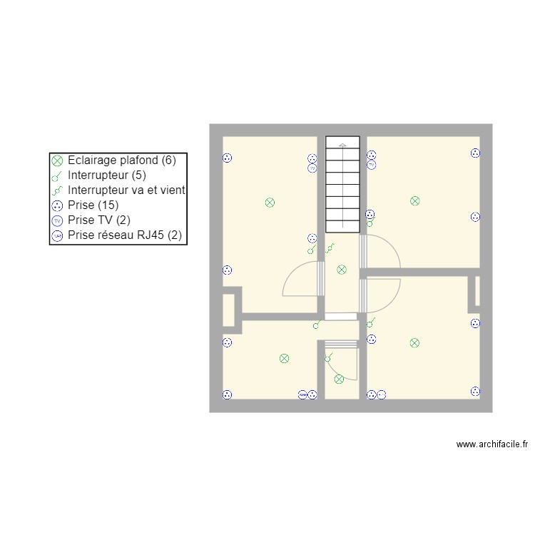 ETAGE BREBIERES. Plan de 8 pièces et 26 m2