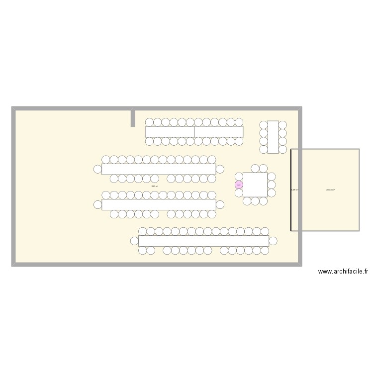 PLAN SALLE 2. Plan de 3 pièces et 260 m2